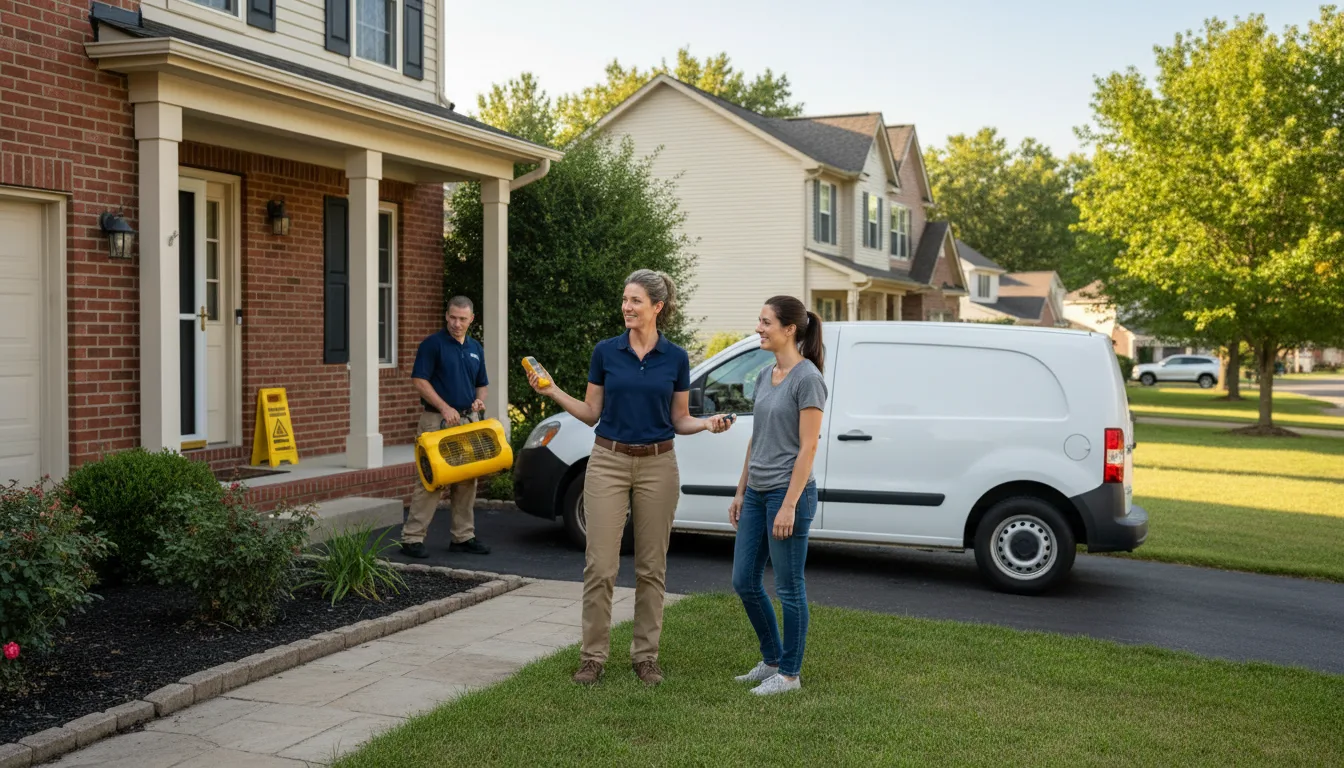 Residential water damage restoration in Assumption, IL